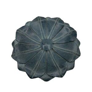 Mystic Passage Home Collection Green Ceramic Flower Leaf Pillar Candle Holder
